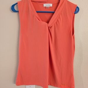 Calvin Klein Coral Sleeveless Blouse